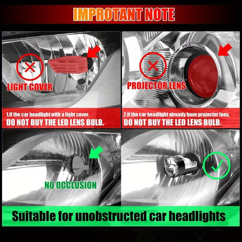 1pc Super Beam H4 Mini Projector Lens Bulb Bikes