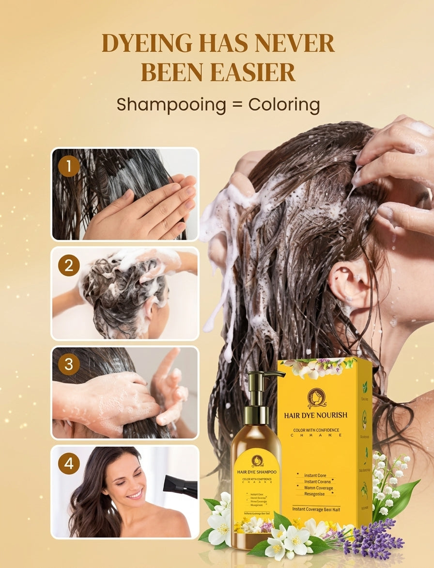 Japanese Hair Dye Shampoo – Natural Black Hair Color