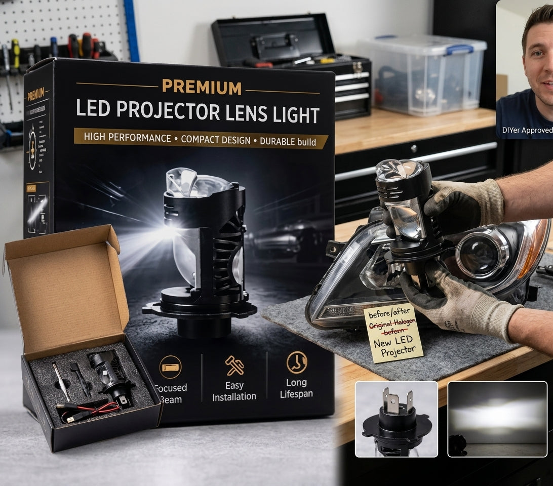 1pc Super Beam H4 Mini Projector Lens Bulb Bikes